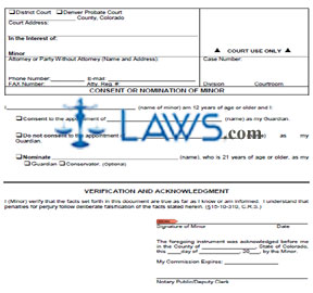 Form JDF 826 Consent or Nomination of Minor