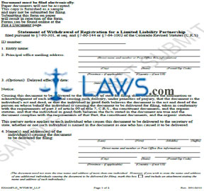 Form Statement of Withdrawal of Registration for a LLP (Sample) 