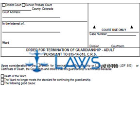 Form jdf 854 Order of Termination of Guardianship- Adult