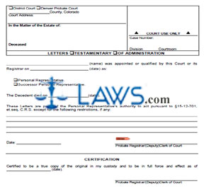 Letters Testamentary/of Administration