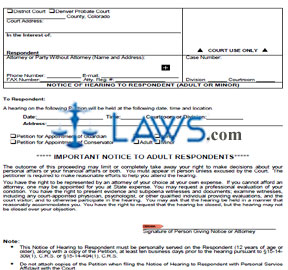 Notice of Hearing to Respondent (Adult or Minor)