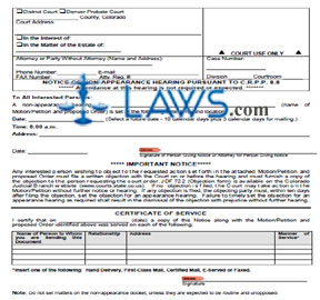 Notice of Non-Appearance Hearing Pursuant to C.R.P.P. 8.8