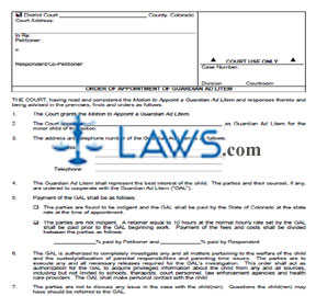 Order Appointing Guardian ad Litem (GAL)