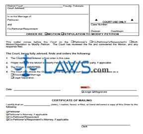 Order re: Motion/Stipulation to Modify Petition
