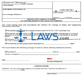 Order for Change of Name to Obtain Identity-Related Documents