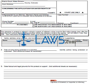 Pleading: In Protest/In Support to Referee's Ruling
