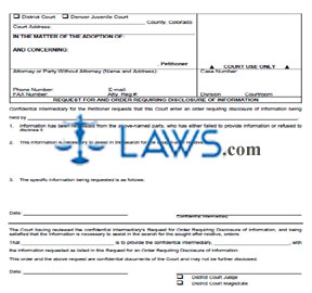 Request for Order Requiring Disclosure of Information