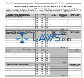 Sworn Financial Statement, Supporting Schedules
