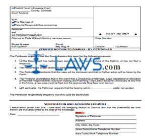 Verified Motion to Dismiss (by Petitioner)