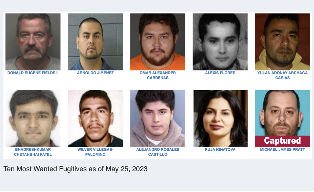 fbi top 10 most wanted list 2023